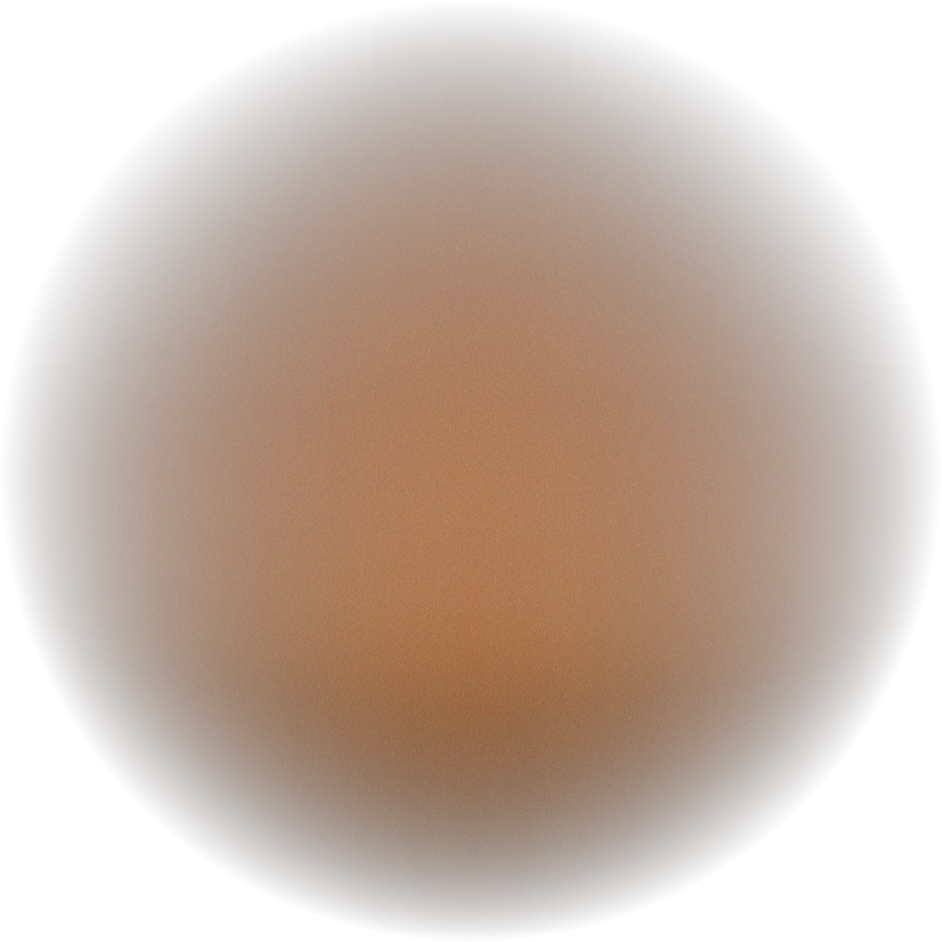 Grainy gradient brown circular spot with transparent edges f